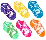 Jacques Moret Girls 7-16 Girls 6 Pack Tie Dye No Show Socks