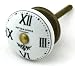 Watch Face Ceramic Cabinet Knobs-4pc, Cupboard Drawer Pulls & Handles ~ Lot of 4 ~ K36 Hand-Painted Vintage London Watch Face Knobs with Antique Brass Hardware. Ceramic Knobs, Handles & Pulls for Dresser, Drawers, Cabinets & Vanity
