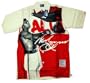Platinum FUBU Muhammad Ali Button Down Short Sleeve Dress Shirt - Ivory / Red