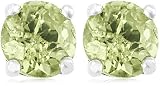 Sterling Silver 4mm Round Peridot Earrings