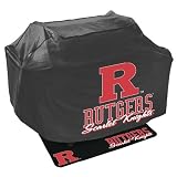 Mr. Bar B Q NCAA Grill Cover and Grill Mat Set, Rutgers University Scarlet Knights