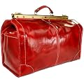 DELARA Reisetasche Arzttasche Leder rot