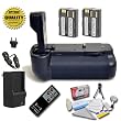 Opteka Battery Pack Grip / Vertical Shutter Release for Canon EOS 5D Mark II Digital SLR Camera with 2 LP-E6 Batteries (4800 mAh Total Power) with Opteka RC-4 Remote Control And More!