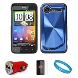 Blue Metallic Cosmo Wave Design Protective Snap-On Case Cover for HTC Droid ....