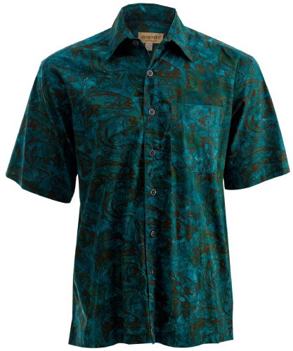 Trout Tailwater Batik print Shirt By Johari West