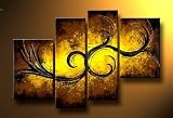 Modern Oil Painting on Canvas Stretched-Framed on Wood Frame - Growing - Vitality