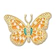 Gold-plated CZ Enameled Butterfly Pin