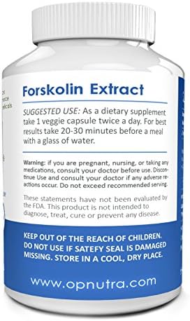 Forskolin Weight Loss Solution! Pure Coleus Forskohlii Root Standardized to 20% for Safe and Effective Weight Loss. This Product Is Highly Recommended for Burning Fat. 100% Satisfaction Guaranteed! 250 Mg Per Serving 60 Capsules Per Bottle