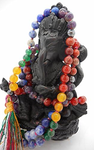 7 Chakra Mala Gemstone Prayer Beads 108 Beads 32" Meditation Unique