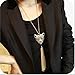 TOPSTARONLINE Golden Rhinestone Leopard Head Tassel Sweater Chain Necklace