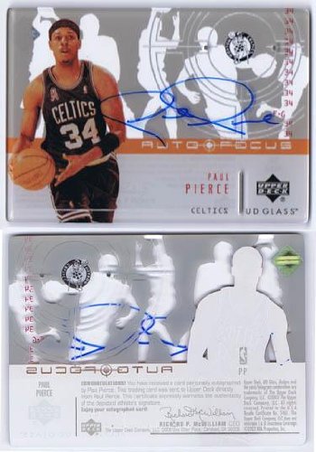 Paul Pierce Autographed Ball - UD Card - Autographed Basketballs