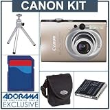 Canon Powershot SD1100 IS Digital Gold Camera kit. with 2GB SD Memory Card, Camera Case, Spare NB-4L Type Lithium-ion Battery, Table Top Tripod