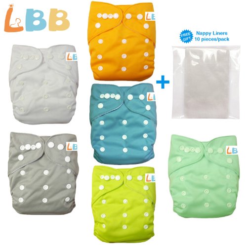 Baby Double Rows of Snaps 6pcs Pack Fitted Pocket Washable Adjustable Cloth Diaper(Netural Color)6BM98 Baby Double Rows of Snaps 6pcs Pack Fitted Pocket Washable Adjustable Cloth Diaper(Netural Color)6BM98