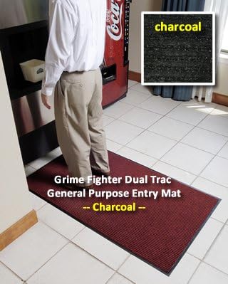 General Purpose Entry Mat / Interior Floormat - "Grime Fighter DualTrac" - 2' x 3' - Charcoal