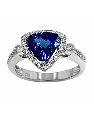18K White Gold Tanzanite and Diamond Ring -- LIFETIME WARRANTY