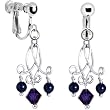 Handcrafted Austrian Crystal Pearl Sultry Chandelier Clip Earrings