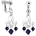 Handcrafted Austrian Crystal Pearl Sultry Chandelier Clip Earrings