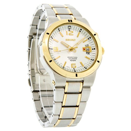 Seiko Men's SNQ076 Perpetual Calendar Two-Tone Watch