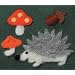 Felting Needle Applique Mold-Hedgehog & Mushrooms