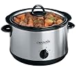 Crock-Pot SCR500SS 5-Quart Round Manual Slow Cooker, Stainless Steel