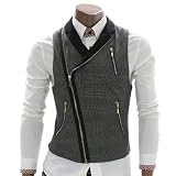 Mens Checks Zip up Vest Waistcoat (AV3)