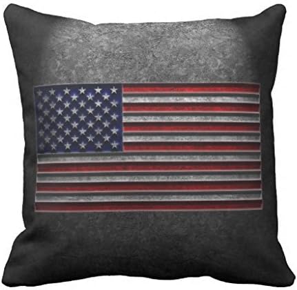 Decorative Pillow Cover 18 x 18" American Flag Stone Texture Pillows Sham Pillow Protector