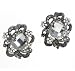 Ornate Art Nouveau Clear Crystal Post Earrings