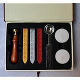Samyo Stamp Seal Sealing Wax Vintage Classic Old-Fashioned Antique Pattern Set Brass Color Creative Romantic Stamp Maker (Cross)