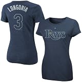 MLB Tampa Bay Rays Evan Longoria Short Sleeve Crew Neck Tee (Athletic Navy Heather, Medium)
