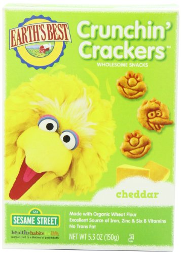 Earth's Best Crunchin' Crackers, Cheddar, 5.3 Ounce (Pack of 6)