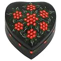 Heart Shaped Lacquer Gift Box - Black/Red