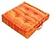 Homescapes – Morocco Striped – 100% Cotton – Floor Cushion – Terracotta – 40 x 40 x 10 cm Square – Indoor – Garden – Dining Chair Booster – Seat Pad Cushion