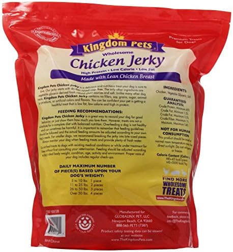 Kingdom Pets Premium Dog Treats, Chicken Jerky, 48-Ounce Bag