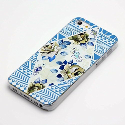 iPhone 5 Case iPhone 5S Case AFYCOLOR Hard PC Material with 4D UV Embossing Craft Print - Aztec Flower Series of Birds and Flowers