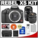 Canon Digital Rebel XS 10.1MP Digital SLR Camera (Black) + Tamron 28-80mm Lens + Tamron 70-300mm Di Macro Lens + 8GB SD Card + LP-E5 Battery + Case + Cameta Bonus Accessory Kit