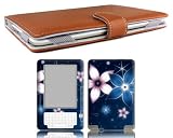 Bundle Monster Kindle 2 Synthetic Leather Case Cover Jacket + Skin Sticker + Screen Protector Ebook Accessories Combo - Fit 2nd Generation 6 Display