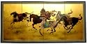 Asian Art, D&eacute;cor, & Gifts - 36" x 72" Storm Riders Chinese Gold Leaf Wall Screen Painting