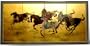 Asian Art, D�cor, & Gifts - 36" x 72" Storm Riders Chinese Gold Leaf Wall Screen Painting