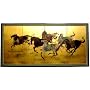 Asian Art, D�cor, & Gifts - 36" x 72" Storm Riders Chinese Gold Leaf Wall Screen Painting
