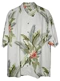 Tommy Bahama Taking Care of Hibiscus Silk Camp Shirt (Color: Coconut, Size L)