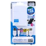 3DS/PSP用充電乾電池アダプタ『ダブルUSBチャージャー(ホワイト)』