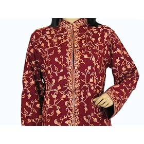 CASHMERE COAT Ladies WOOL LONG EMBROIDERED JACKET by NovaHaat