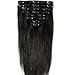 Standard Weft 24 Inch 120g Jet Black Clip in 100% Real Remy Human Hair Extensions 8 Pieces 18 Clips