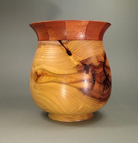 2186 Large footed spalted mulberry bowl with mahogany rim
