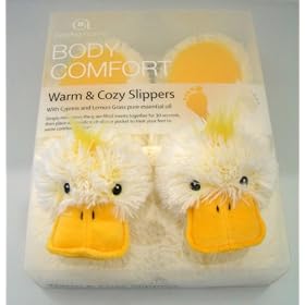 Aromahome Aromatherapy Hot Hug Warm & Cozy Slippers with Cypress and Lemon Grass Essential Oils