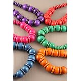 Purple Coloured Wooden Bead Necklace IN3346