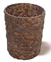 Elite Home Fashions Hand-Woven Canister Wastebasket, Espresso