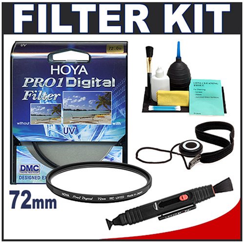Hoya DMC Pro1 Digital 72mm Ultraviolet UV Lens Filter + Accessory Kit for Canon, Nikon, Sony, Olympus & Pentax Lenses