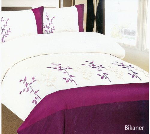 FAUX SILK EMBROIDERED DUVET SET KING - BIKANER