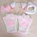 White Cat Cosplay Set Paw Claw Gloves Ear Hairclip Tail Bow Tie Costume